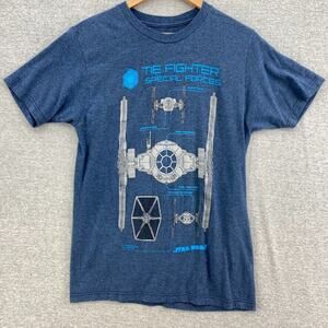 Star Wars Tshirt Mens Small Blue The Fighter Special Forces Tee Short Sleeve